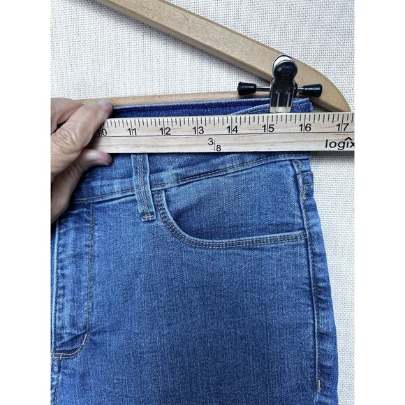 NYDJ Jeans Womens Size 12 Blue Cropped Bedazzled Cuffed Stretch - Picture 8 of 15